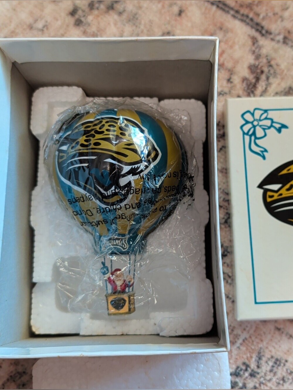2005 Danbury Mint Jacksonville Jaguars Teal and Gold Hot Air Balloon Ornament